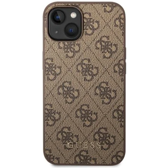 Калъф за iPhone 15 Plus - Guess Hardcase 4G Metal Gold Logo (GUHCP15MG4GFBR) - Кафяв