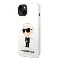 Калъф за iPhone 14 Plus - Karl Lagerfeld Silicone (KLHCP14MSNIKBCH) - Бял Иконик