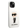 Калъф за iPhone 14 Plus - Karl Lagerfeld Silicone (KLHCP14MSNIKBCH) - Бял Иконик