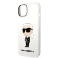 Калъф за iPhone 14 Plus - Karl Lagerfeld Silicone (KLHCP14MSNIKBCH) - Бял Иконик