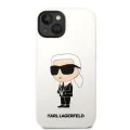 Калъф за iPhone 14 Plus - Karl Lagerfeld Silicone (KLHCP14MSNIKBCH) - Бял Иконик
