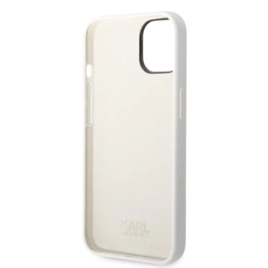 Калъф за iPhone 14 Plus - Karl Lagerfeld Silicone (KLHCP14MSNIKBCH) - Бял Иконик