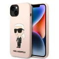 Калъф за iPhone 14 Plus - Karl Lagerfeld Silicone (KLHCP14MSNIKBCP) - Pink Ikonik