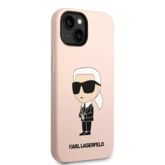 Калъф за iPhone 14 Plus - Karl Lagerfeld Silicone (KLHCP14MSNIKBCP) - Pink Ikonik