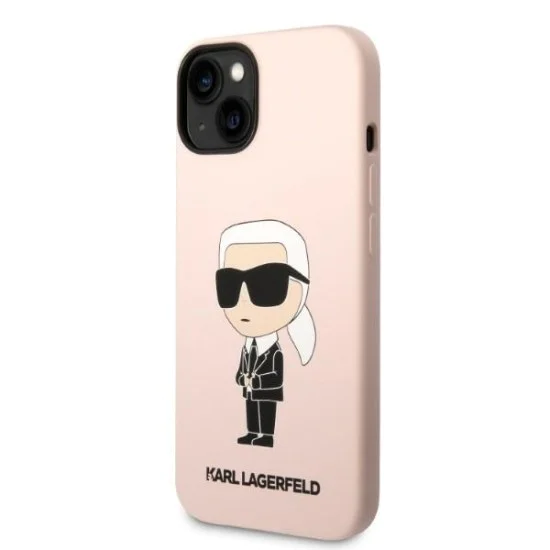 Калъф за iPhone 14 Plus - Karl Lagerfeld Silicone (KLHCP14MSNIKBCP) - Pink Ikonik