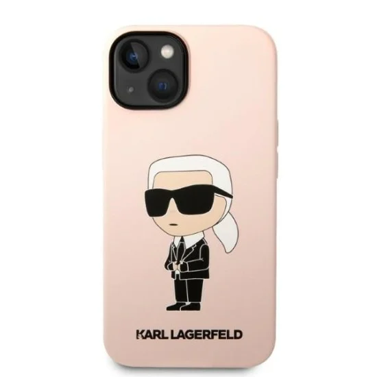 Калъф за iPhone 14 Plus - Karl Lagerfeld Silicone (KLHCP14MSNIKBCP) - Pink Ikonik