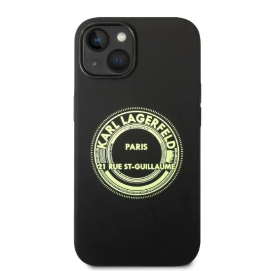 Калъф за iPhone 14 Plus - Karl Lagerfeld Silicone (KLHCP14MSRSGRGRCK) - Черен RSG