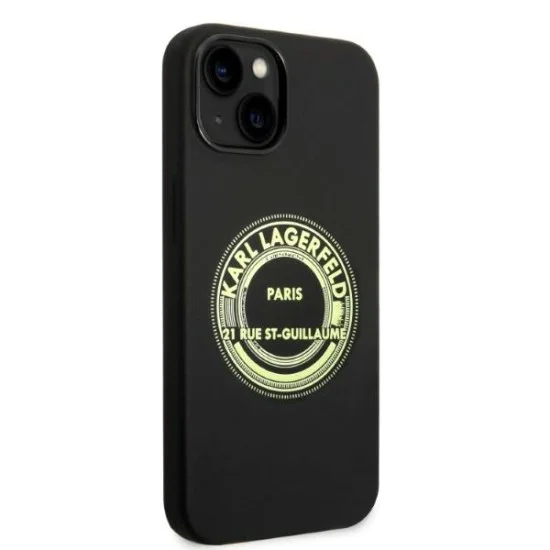Калъф за iPhone 14 Plus - Karl Lagerfeld Silicone (KLHCP14MSRSGRGRCK) - Черен RSG