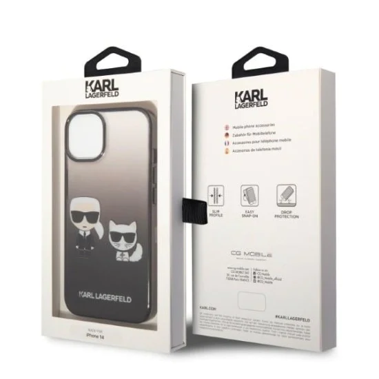 Калъф за IPhone 14 Plus - Karl Lagerfeld Hardcase (KLHCP14MTGKCKCK) - Gradient Ikonik Karl&Choupette