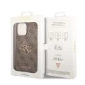 Калъф за iPhone 15 Pro - Guess Hardcase 4G Big Metal Logo - Кафяв