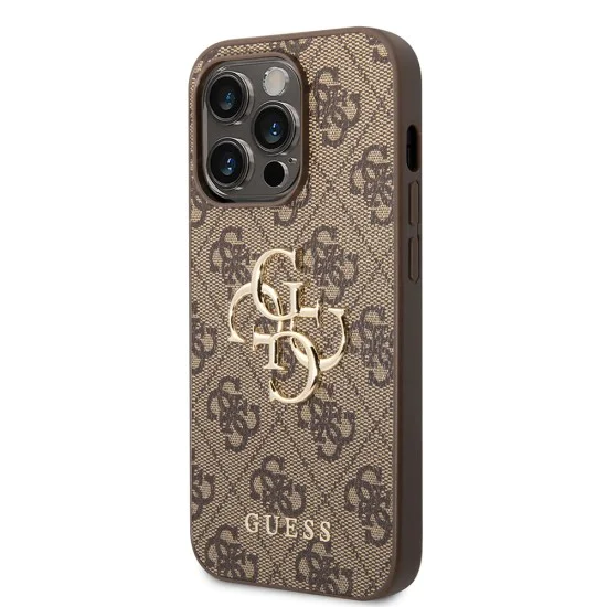 Калъф за iPhone 15 Pro - Guess Hardcase 4G Big Metal Logo - Кафяв