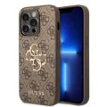 Калъф за iPhone 15 Pro - Guess Hardcase 4G Big Metal Logo - Кафяв