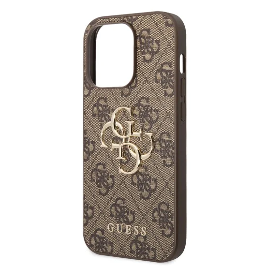 Калъф за iPhone 15 Pro - Guess Hardcase 4G Big Metal Logo - Кафяв