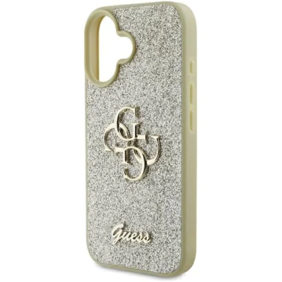 Калъф за iPhone 16 Plus - Guess Glitter Fixed Big 4G (GUHCP16MHG4SGGD) - Златен