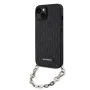 Калъф за iPhone 14 - Karl Lagerfeld Saffiano Monogram Chain (KLHCP14SSACKLHPK) - Черен