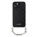 Калъф за iPhone 14 - Karl Lagerfeld Saffiano Monogram Chain (KLHCP14SSACKLHPK) - Черен