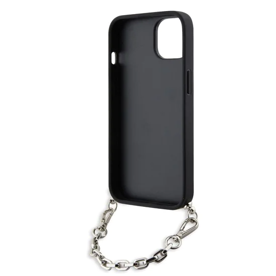Калъф за iPhone 14 - Karl Lagerfeld Saffiano Monogram Chain (KLHCP14SSACKLHPK) - Черен