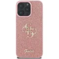 Калъф за iPhone 16 Pro - Guess Glitter Fixed Big 4G (GUHCP16LHGG4SGP) - Розов