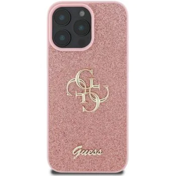 Калъф за iPhone 16 Pro - Guess Glitter Fixed Big 4G (GUHCP16LHGG4SGP) - Розов