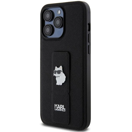 Калъф за iPhone 14 Pro Max - Karl Lagerfeld Saffiano Gripstand (KLHCP14XGSACHPK) - Choupette