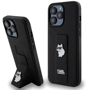 Калъф за iPhone 14 Pro Max - Karl Lagerfeld Saffiano Gripstand (KLHCP14XGSACHPK) - Choupette