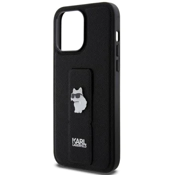 Калъф за iPhone 14 Pro Max - Karl Lagerfeld Saffiano Gripstand (KLHCP14XGSACHPK) - Choupette