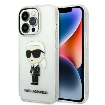 Калъф iPhone 14 Pro Max - Karl Lagerfeld Hardcase Transparent (KLHCP14XHNIKTCT) - Ikonik Karl Lagerfeld