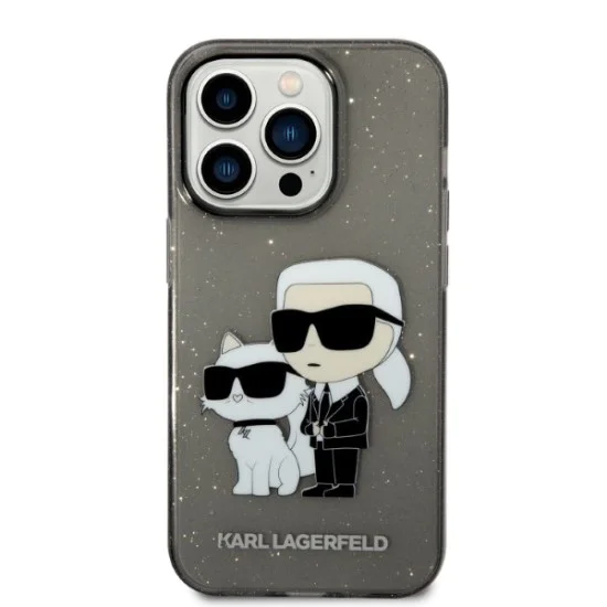 Калъф за iPhone 14 Pro Max - Karl Lagerfeld Hardcase Glitter (KLHCP14XHNKKCTGK) - Karl&Choupette