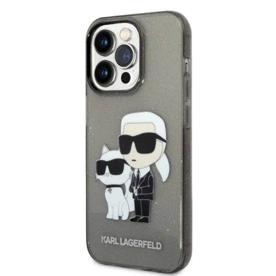 Калъф за iPhone 14 Pro Max - Karl Lagerfeld Hardcase Glitter (KLHCP14XHNKKCTGK) - Karl&Choupette