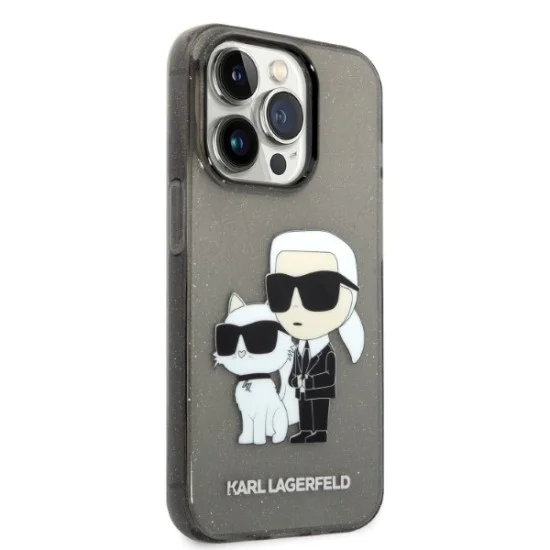 Калъф за iPhone 14 Pro Max - Karl Lagerfeld Hardcase Glitter (KLHCP14XHNKKCTGK) - Karl&Choupette