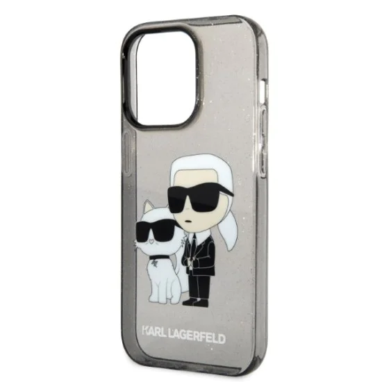 Калъф за iPhone 14 Pro Max - Karl Lagerfeld Hardcase Glitter (KLHCP14XHNKKCTGK) - Karl&Choupette