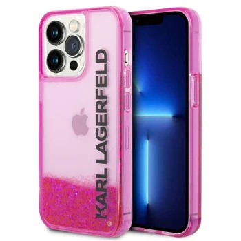 Калъф за iPhone 14 Pro Max - Karl Lagerfeld Hardcase Liquid Glitter (KLHCP14XLCKKVF) - Pink Elong