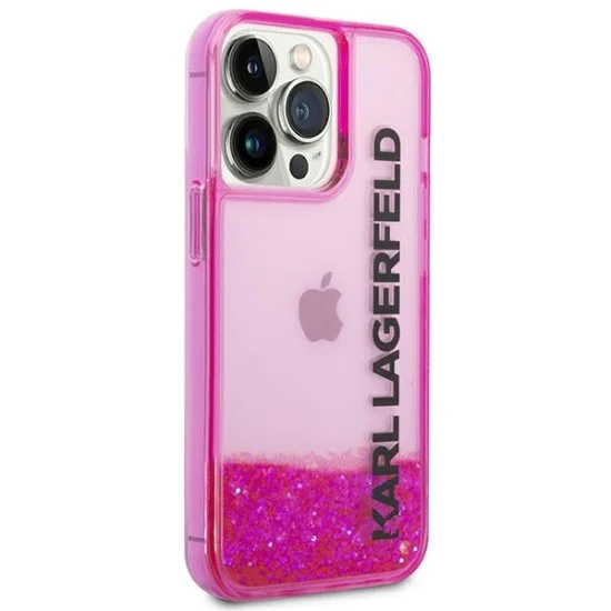 Калъф за iPhone 14 Pro Max - Karl Lagerfeld Hardcase Liquid Glitter (KLHCP14XLCKKVF) - Pink Elong