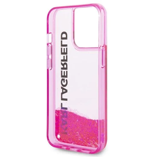 Калъф за iPhone 14 Pro Max - Karl Lagerfeld Hardcase Liquid Glitter (KLHCP14XLCKKVF) - Pink Elong