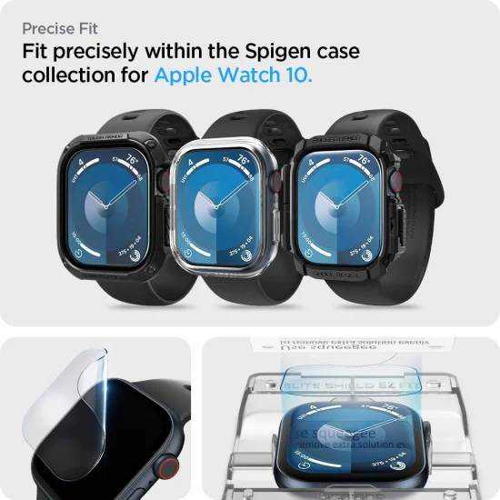Протектор за Apple Watch 10 46mm (комплект от 2) - Spigen Elite Shield EZ Fit - Clear