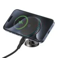 Стойка за кола D30 – Acefast, с безжично зареждане, за iPhone, магнитна дръжка, 360°, LED светлина, за табло, 15W – черна