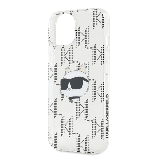 Калъф за iPhone 15 - Karl Lagerfeld IML Luxury (KLHCCHCP15SHKLLPCHT) - Transparent Choupette Head&Monogram