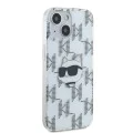 Калъф за iPhone 15 - Karl Lagerfeld IML Luxury (KLHCCHCP15SHKLLPCHT) - Transparent Choupette Head&Monogram
