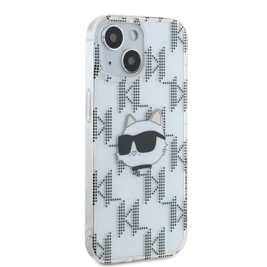 Калъф за iPhone 15 - Karl Lagerfeld IML Luxury (KLHCCHCP15SHKLLPCHT) - Transparent Choupette Head&Monogram