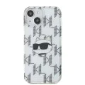 Калъф за iPhone 15 - Karl Lagerfeld IML Luxury (KLHCCHCP15SHKLLPCHT) - Transparent Choupette Head&Monogram
