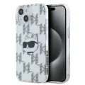 Калъф за iPhone 15 - Karl Lagerfeld IML Luxury (KLHCCHCP15SHKLLPCHT) - Transparent Choupette Head&Monogram