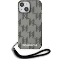 Калъф за iPhone 15 - Karl Lagerfeld IML Luxury (KLHCCHCP15SHKKDPNSK) - Mono KL Pattern&Cord