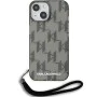 Калъф за iPhone 15 - Karl Lagerfeld IML Luxury (KLHCCHCP15SHKKDPNSK) - Mono KL Pattern&Cord