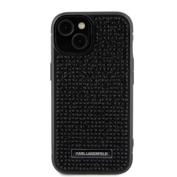 Калъф за IPhone 15 - Karl Lagerfeld Hardcase Rhinestone (KLHCHCP15SHDSPLK) - Метална плоча с лого