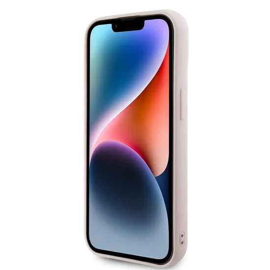 Калъф за iPhone 15 - Karl Lagerfeld 3D Design (KLHCP15S3DMBKCP) - Розово гумено блестящо лого