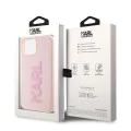 Калъф за iPhone 15 - Karl Lagerfeld 3D Design (KLHCP15S3DMBKCP) - Розово гумено блестящо лого
