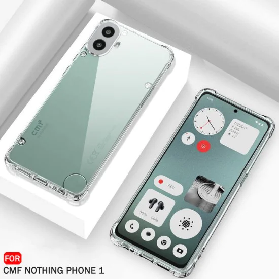 Калъф за Nothing CMF Phone 1 - Удароустойчив прозрачен прозрачен силикон - прозрачен