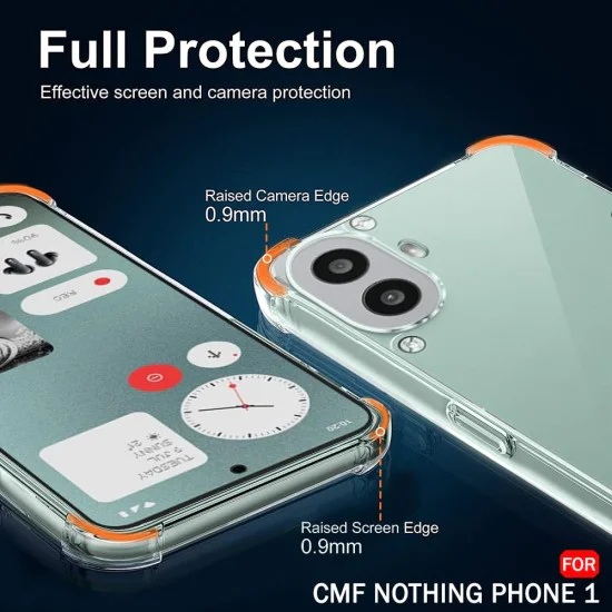 Калъф за Nothing CMF Phone 1 - Удароустойчив прозрачен прозрачен силикон - прозрачен