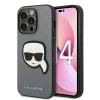 Калъф за iPhone 14 Pro Max - Karl Lagerfeld Saffiano (KLHCP14XSAPKKHG) - Silver Karl`s Head