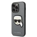 Калъф за iPhone 14 Pro Max - Karl Lagerfeld Saffiano (KLHCP14XSAPKKHG) - Silver Karl`s Head